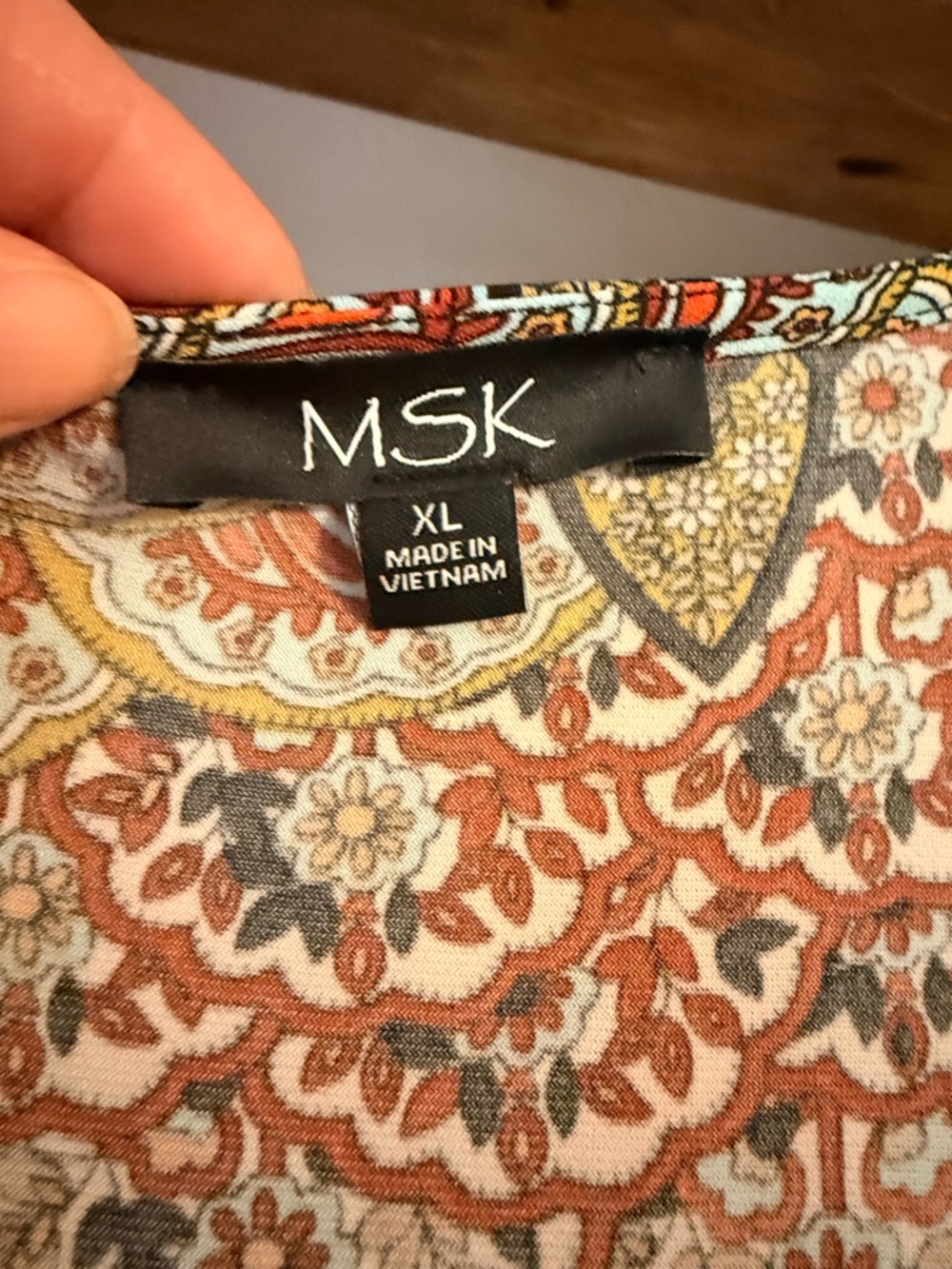 MSK V-Neck Boho Maxi Dress in Brown and Tan Multi - Picture 4 of 5